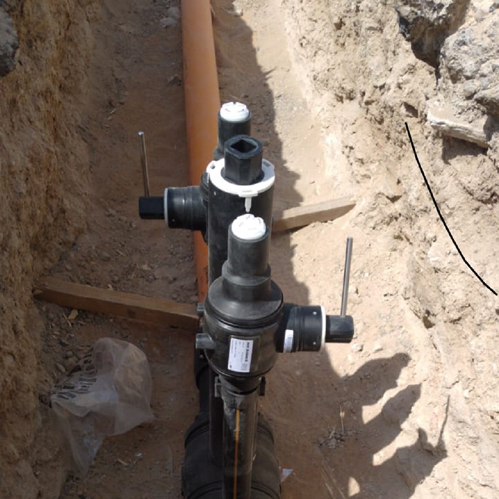 Installed AVK gas supply valves in the ground