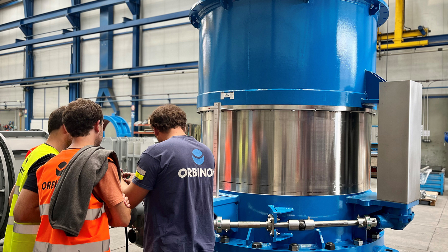 Fixed cone valve from Orbinox being prepared for installation at the production facilities. Orbinox is part of the AVK Group