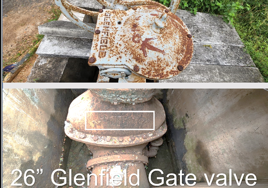 Glenfield 26" gate valve still operating flawlessly on a century-old installation