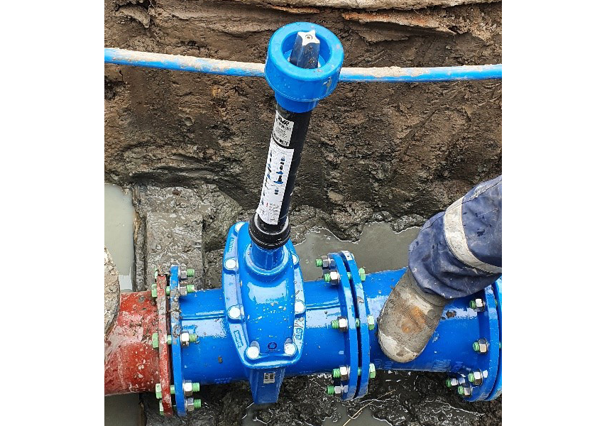 VIDI positioner installed on gate valve in water supply network