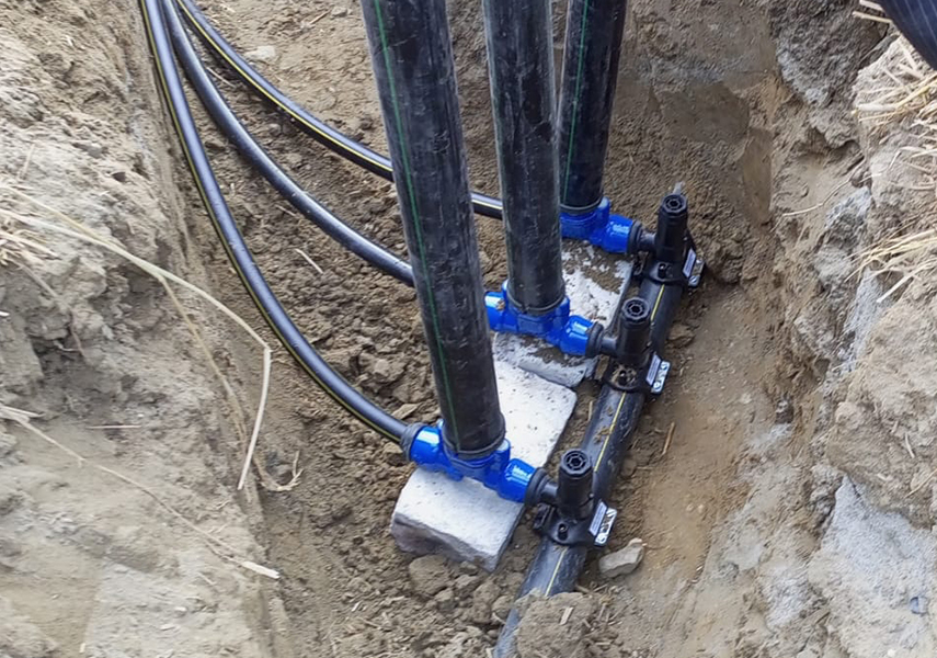 AVK service connection valves installed at the water2nepal construction site