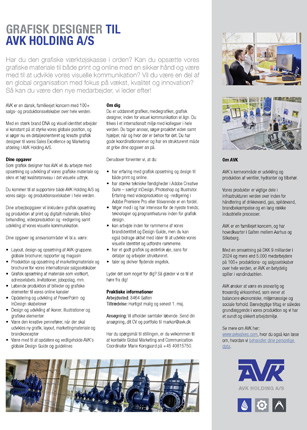 Job advertisement for Graphic designer (in Danish)