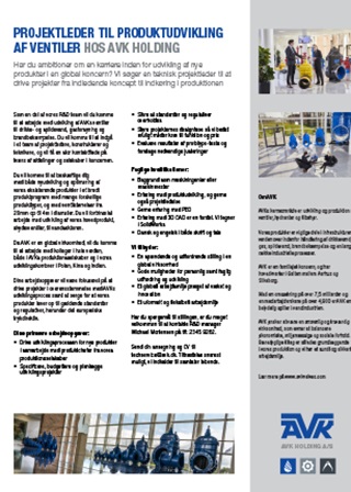 Teknisk Projektleder job opportunity AVK 