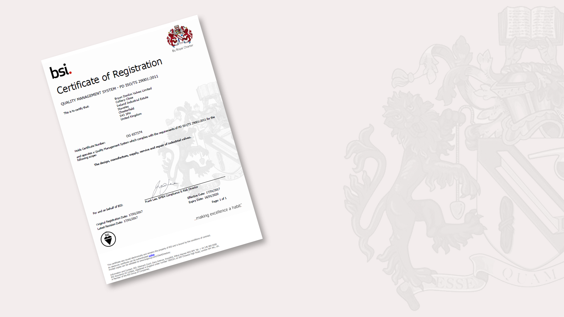 AVK Donkin certificate