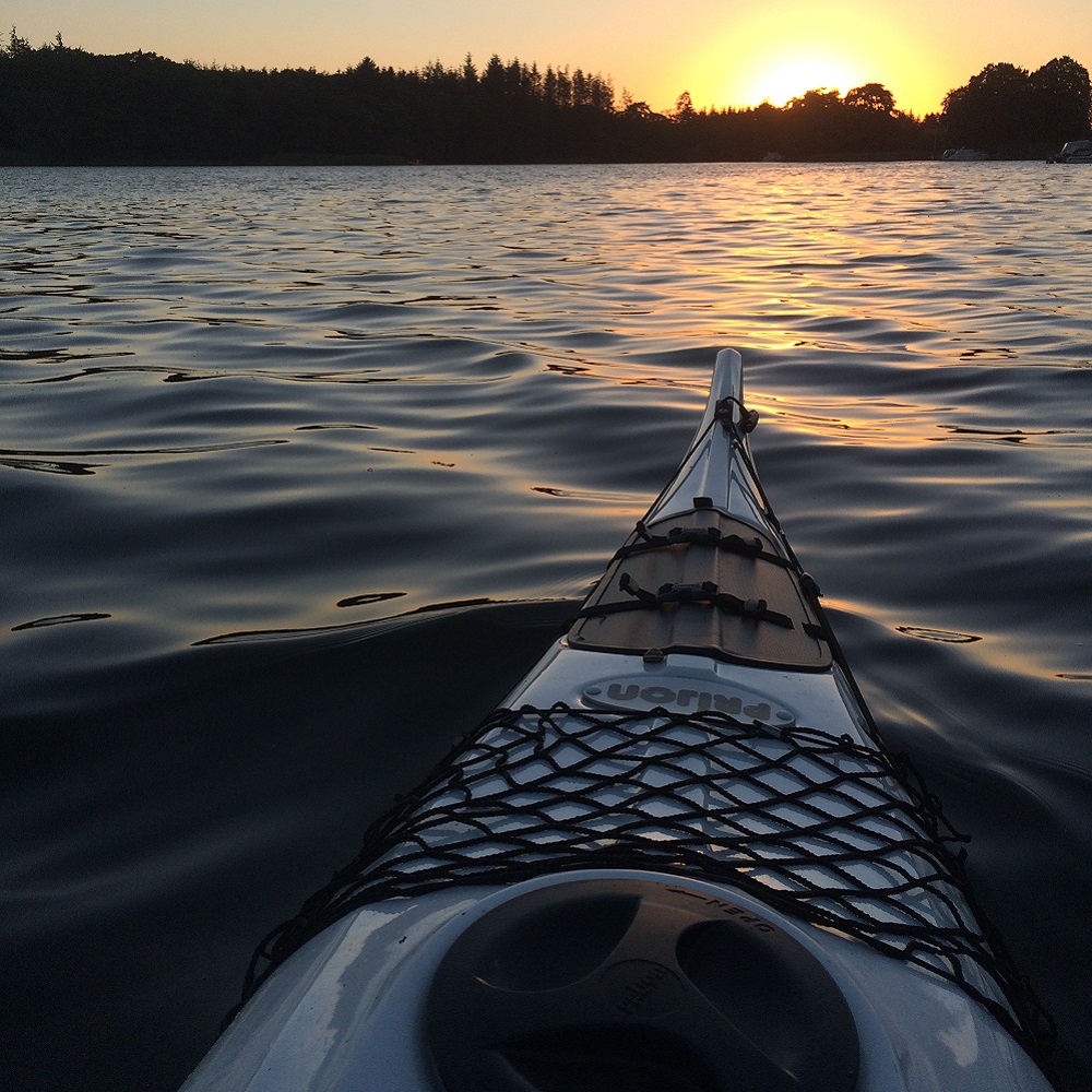 Beautiful sunset from a kayak