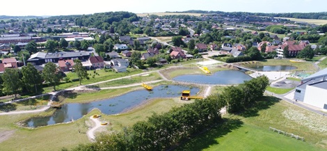 Recreative possibilities at Laasby sopark which is a constructed wetland