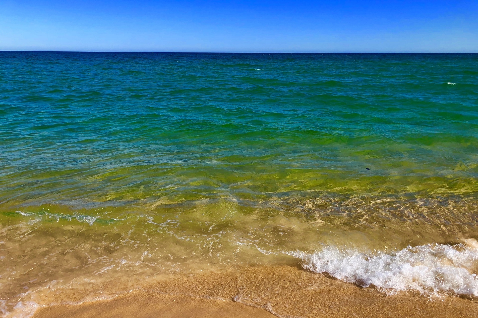 The sea and the blue sky