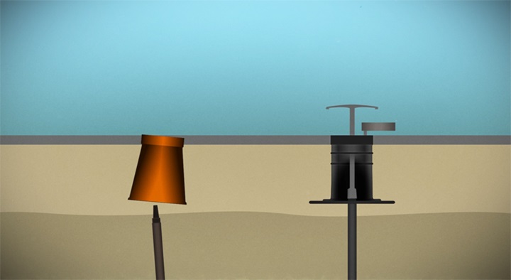 Surface boxes pavement installation animation
