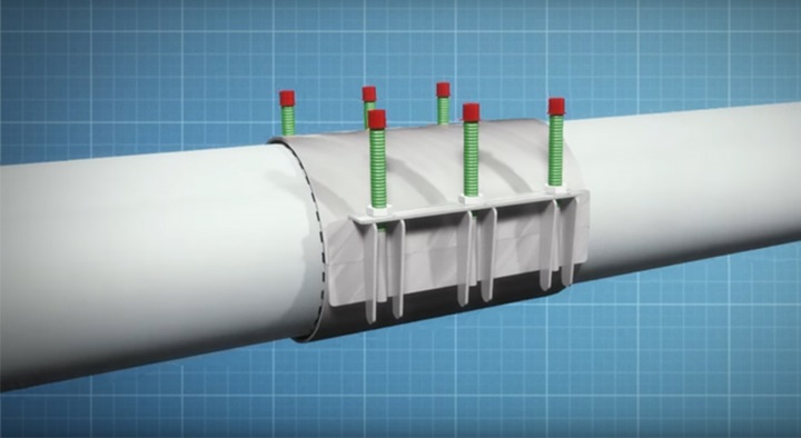 AVK Double band repair clamp animation